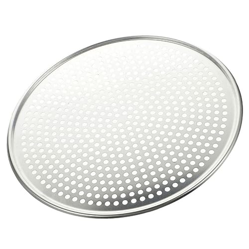 HANABASS 16.65 inch Round Pizza Pan with Holes Pizza Screen for Oven Baking Stainless Steel Mesh Tray for Homemade Pancakes Sheet Cakes Serving Tray