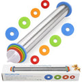 Vakoo Rolling Pin with Thickness Rings for Baking - color: Silver