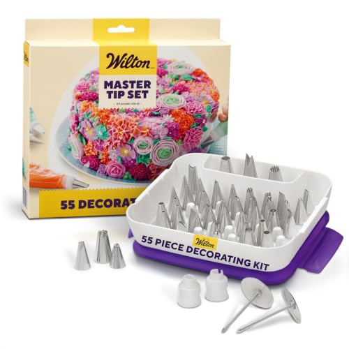 Wilton Master Cake Decorating Piping Tips Set, 55-Piece with Case - size: 55-piece