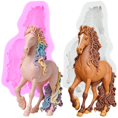 Horse Fondant Molds Running Horse Silicone Chocolate Mold Set Of 2 - color: Style R