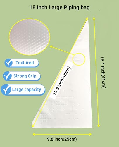 18 Inch Large Piping Bags,200 Pack Disposable Anti-Burst Pastry Bag - size: Large 18 Inch-200 Pack