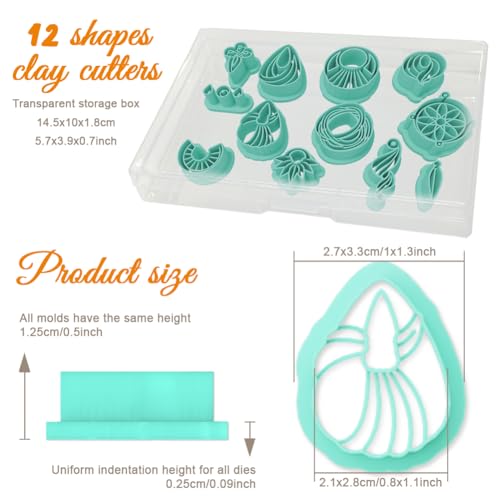 ORIGACH 12 Pcs Boho Knot Macrame Polymer Clay Cutters Set - style: Boho Knot Macrame