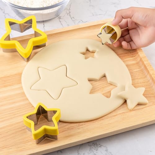 Star Cookie Cutters 4 Pcs - color: A- Yellow Red 4pcs