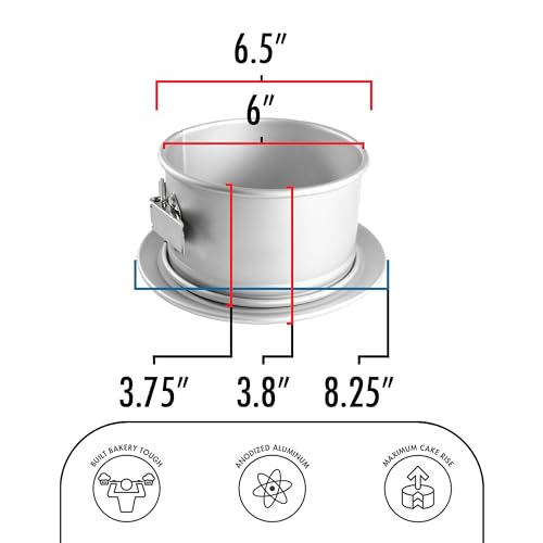 Fat Daddio's PSF-63 Anodized Aluminum Springform Pan, 6 x 3 Inch - size: 6 x 3 inches