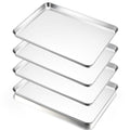 E-far Large Baking Sheet Set of 4, 20"x14" Stainless Steel Cookie Sheet - size: 19.7"x 13.8"