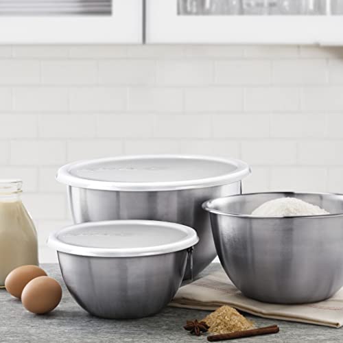 Tovolo Stainless Steel Nesting Mixing Bowls Set of 3 with Lids - size: Set of 3