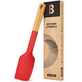 Badiano Silicone Heavy-Duty Spatula, Rubber Scraper for Nonstick Cookware - color: Red