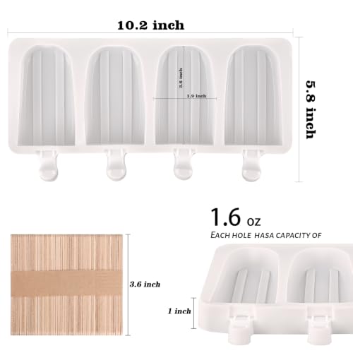 WMKGG Popsicle Silicone Molds Set, 2 PCS Ice Cream Cakesicles Molds - color: White-2