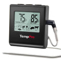 TempPro TempTrack Large LCD Digital Meat Thermometer for Cooking, Smoking - color: Pure Black