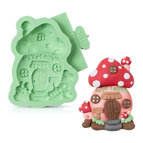 Fairy Gnome Hat Fondant Silicone Mould - Enchanted Cake Decorating Tool - color: Mushroom