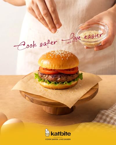 Katbite 300Pcs 6x6 Inches Patty Paper, Burger Patty Paper, Unbleached Parchment Sheets, Heavy Duty & Non-Stick, Squares for Seperating Patty, Cookies, Storing Foods Wrapping Candies - size: 6"x6"