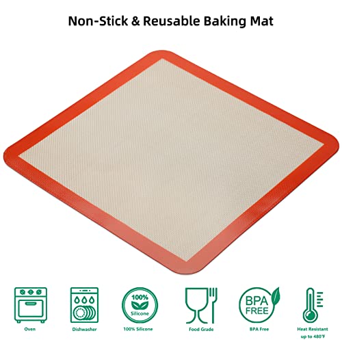 AMYONE 12x12 Square Silicone Baking Mats for XL Air Fryer, Platinum, 2PCS - size: 11.8"L x 11.8"W