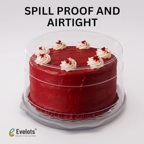 Evelots 11-Inch Cake Container with Lid, Portable Carrier for Cakes & Pies - size: 1-Pack, style: Cake Container
