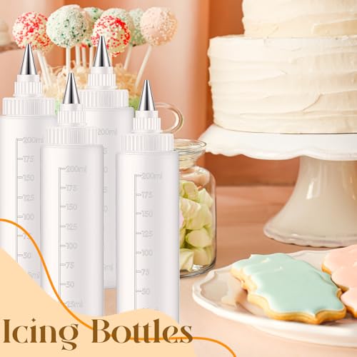 4 Pcs Squeeze Icing Bottles for Cookie Decorating,8 oz - size: 8 Ounces (Pack of 4)
