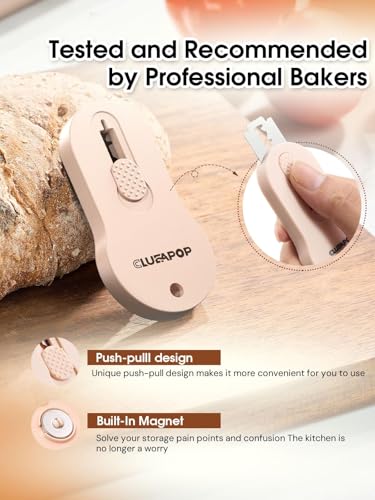 Bread Lame, Extractable & Magnetic Bread Lame Dough Scoring Tool - Professional Sourdough Scoring Tool - Sourdough Bread Baking & Bread Scoring Tool - Scoring Patterns Booklet & 5 Razor Blades - color: Brown