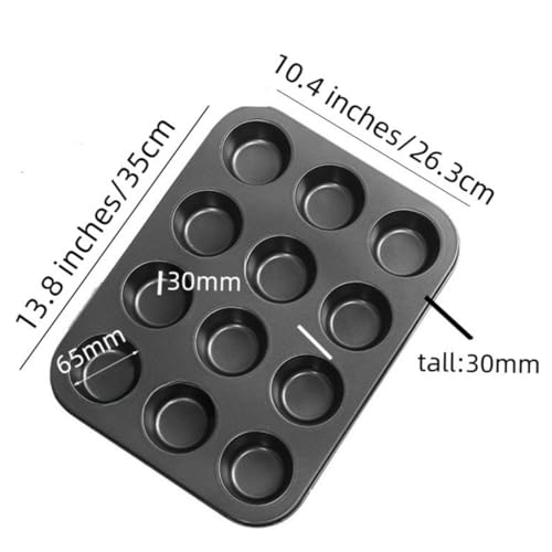 2-Pack 12-Cup Muffin Pan, Nonstick Bakeware - color: Black