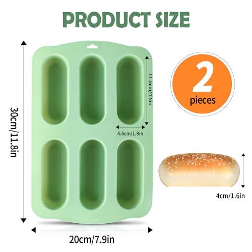 QELEG Hot Dog Bun Pan, 2 Pack