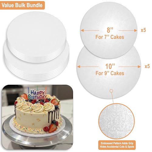 BOARDS+ 1/4" Thick Cake Drums 8 + 10 Inch (20 Pack) Value Bundle - size: 8"+10" (20 Pack)