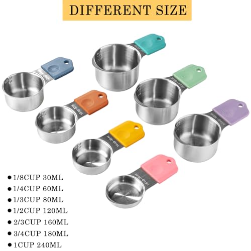 7-Piece Magnetic Measuring Cups,Stainless Steel Measuring Cups Set