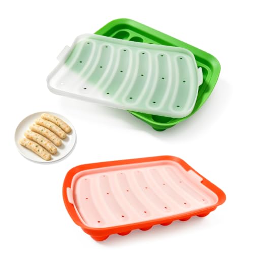 Silicone Baking Molds, Sausage-Shaped - color: Orange+Green