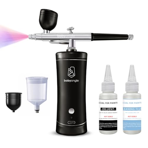 Cordless Airbrush Kit with Cleaning & Thinner, 3-Speed USB