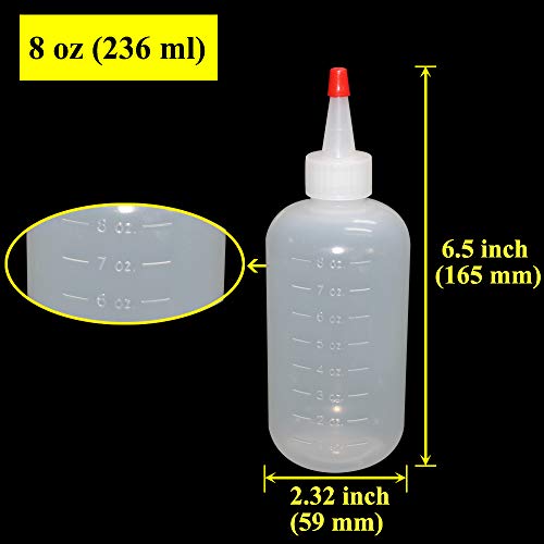 Belinlen 20 Pack 8 oz Plastic Squeeze Bottles with 20 Pcs Red Tip Caps - size: 8 Ounces (Pack of 20)