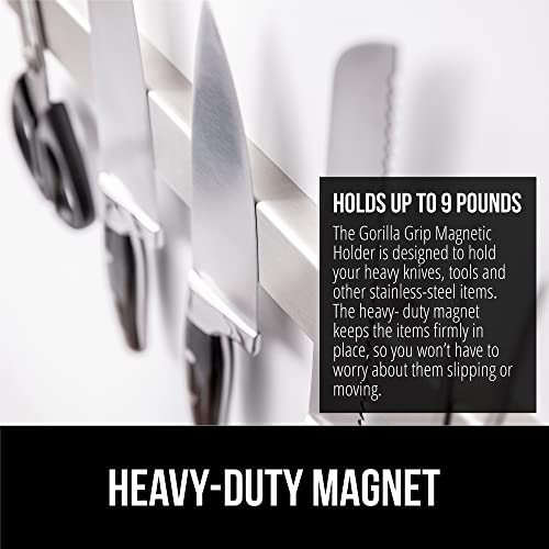 GORILLA GRIP 304 Stainless Steel Magnetic Knife Holder Strip, 14 Inch - size: 14 Inch