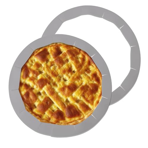 2PCS Adjustable Baking Pie Crust Shield Protector Cover for Edges of Pie - 8-inch to 11.5-inch (Grey Grey) - color: Grey Grey