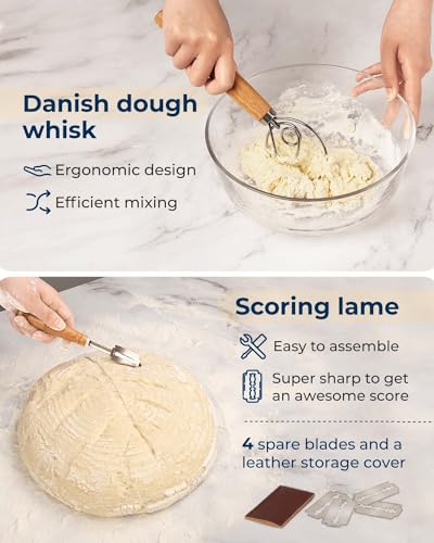 Silicone Banneton Proofing Basket, Complete Sourdough Bread Baking Supplies - size: Premium 9" Round & 10" Oval