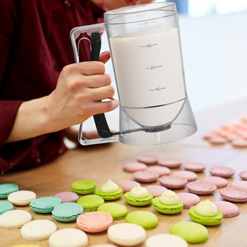 FillTouch 2 Pcs Handheld Batter Dispenser Squeeze Handle 4 Cups, Black - color: Black