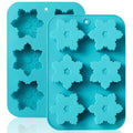 HKNMTT Snowflake Christmas Silicone Mold 12 Cavity for Holiday Soap Chocolate Cocoa Bomb Ice Candy Oreo Covered Jello Xmas Winter Wax, Oven Safe Baking Frozen Food Grade Moulds DIY Candle Craft Set - style: Snowflake 2PCS