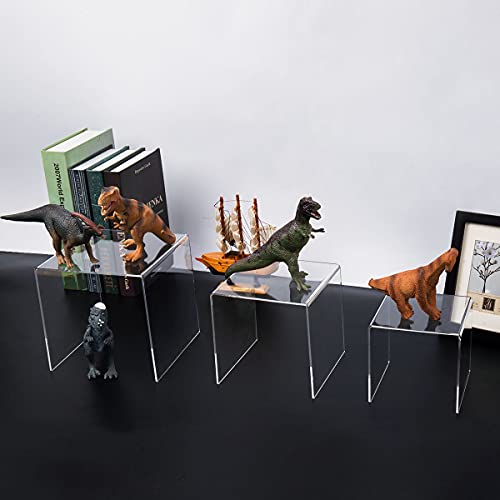 HIIMIEI Clear Acrylic Display Risers 2 Sets - size: 5"x6"x7"