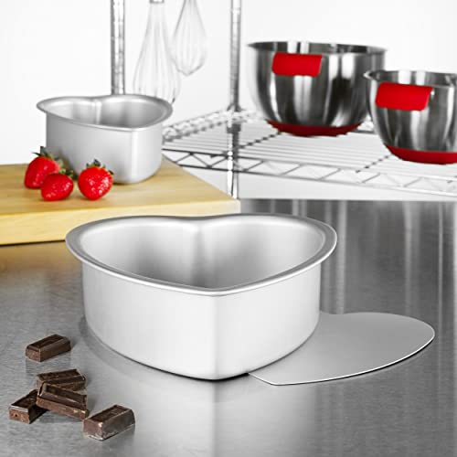 Fat Daddio's PHT-L83 Anodized Aluminum Removable Bottom Heart Cake Pan, 8 x 3 Inch - size: 8 x 3 Inch, style: Removable Bottom