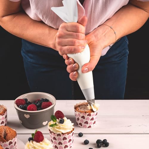 4 Pack 16 Inch Reusable Piping Bags, Cotton Cloth Pastry Bags with Plastic Coating, Professional Tipless Icing Bags for Cake Decorating Cupcakes Cookies Desserts and Baking Supplies - size: 16inch