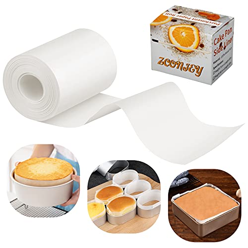 Baking Parchment Paper Side Liners - Baking Strips Roll for Round Cake Pans, Cheesecake Springform Pan, Non Stick Pan Lining Paper 3.15in x 164ft, Pre-cut Heat Resistant Kitchen Paper - size: 3.15in x 164ft
