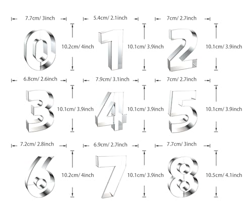 4 inch Number Cookie Cutters 9-Pc Set – 6 and 9 Use One Cutter