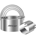 ALLTOP Round Biscuit Cutters with Handle, Stainless Steel, 5 Pcs - style: Round Plain