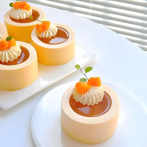 6-Cavity Silicone Shot Glass Baking Molds for Mousse and Pudding - color: White-R0179