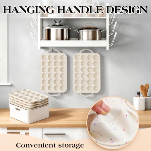 Vinino Mini Muffin Pan with Metal Reinforced Frame-2Pack, Silicone Cupcake Pan for Baking 24 Cup Mini Size, BPA Free Silicone Muffin Tray, Cupcake Baking Pan Molds for Oven Dishwasher Safe - Cream - size: Mini