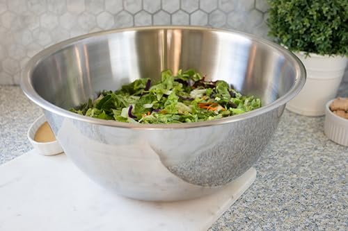 Fox Run Stainless Steel Mixing Bowl, 10.75 Quart Capacity Large Metal Bowl - color: Stainless Steel, size: 10.75 Quart