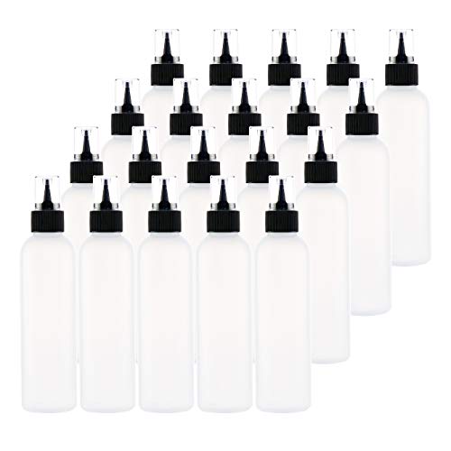 Kingrol 20-Pack Easy Squeeze Writer Bottles, 4 Ounces Soft Applicator Bottle for Paint, Glue, Glaze, DIY Craft, Art