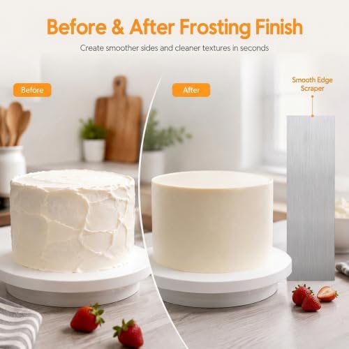 6Pcs Cake Scraper Set, 8.6inch Double Sided Cake Decorating Comb Scraper