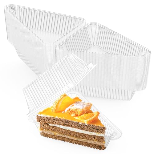 Goiio 100 Pieces Cake Slice Plastic Containers