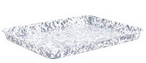 Enamelware Jelly Roll Pan or Large Cookie Sheet, Grey Marble - color: Grey/White Splatter