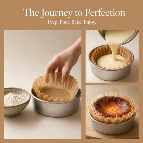 8" Round Cake Liners, 50 Pcs Non-Stick Parchment for Family Size - size: 8inches