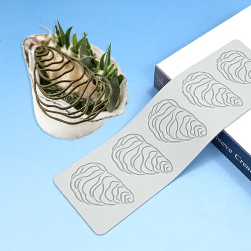 mostsom Silicone Lace Mold for Embossing, Oysters Shape Cake Impression, and Decorating (B_ Oysters) - size: 11.5"L x 3.4"W