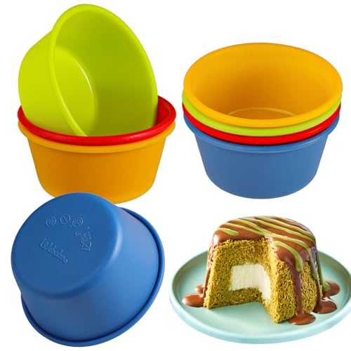 Webake Silicone Cupcake Baking Cups Set of 8, Air Fryer Muffin Pan Jumbo Muffin Liners Reusable Large Individual Muffin Tin, 3.5 Inch Mini Cake Pan Salad Dressing Container, BPA Free - size: 3.5"