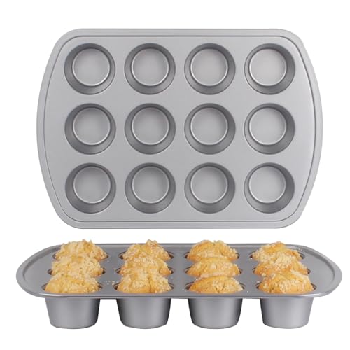 Deep Well Muffin Pan, 12-Cup, 2-Pack, 1.77-Inch Deep Cups