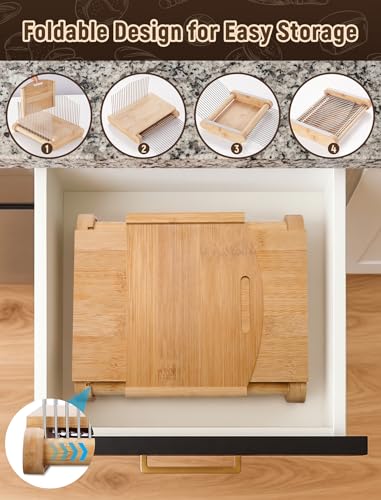 NiHome Bread Slicer for Homemade Bread, Bamboo, Adjustable Thickness