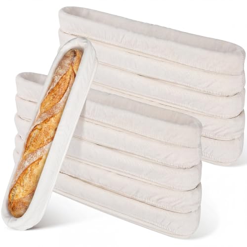 Vesici 15 Inches 10 Pack Baguette Banneton Proofing Basket with Linen Liner - size: 15 Inches